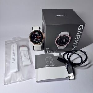 Garmin Fenix 6S Pro 42mm Rose Gold and White Smartwatch